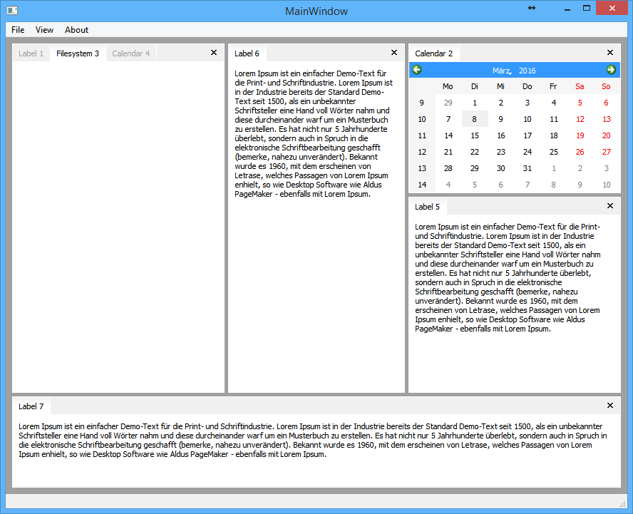 Layout of widgets