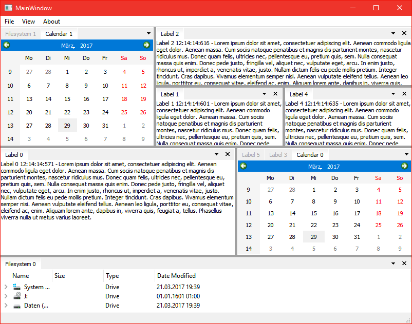 Layout of widgets